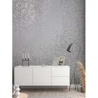 Marburg Tapete Grau Silber Metallic Vliestapete Modern für Schlafzimmer Wohnzimmer 10.05m x 0.53 m Made in Germany