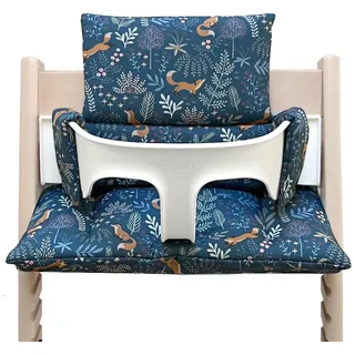 Blausberg Baby - Tripp Trapp Sitz-Kissen Set für Stokke Hochstuhl - 2-teilige Auflage/Polster/Sitzverkleinerer - Fuchs Blau, Material Oeko-TEX Standard 100 Zertifiziert