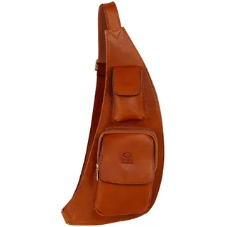 Time Resistance Brusttasche Leder - Damen und Herren Bauchtasche - Sling Bag - 100% Leder - Italienische Handwerkstradition