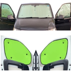 Fensterrollo-Set Kombatibel Mit VW T7 Transporter (2023-Date)(Komplettset LWB + Heckklappe) Rückseite einfärben Fluoreszierendes Gelb, Reversibel und Thermisch