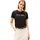 Damen Kurzarm Script Regular Rundhalsausschnitt Schwarz Nos Black M