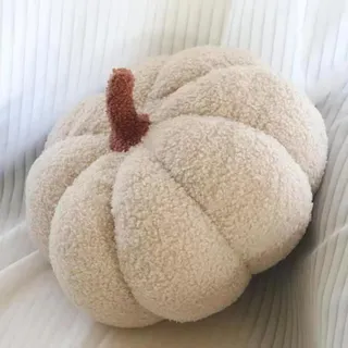 Kürbis Kissen, Pumpkin Pillow, Halloween Kürbis DekokissenKürbis Kissen, Weiche Plüschkissen Herbst Pumpkin Pillow Kürbis Deko, Kürbiskissen for Home Halloween Decoration(Off-White,20cm)