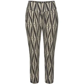 LASCANA LASCANA, 7/8-Hose mit breitem Bündchen und Allover-Druck, leichte Jerseyhose, Sommerhose, beige