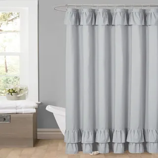 YOSTEV Duschvorhang aus Stoff, Motiv Bauernhof, 72 x 72 Zoll, Hellgrau