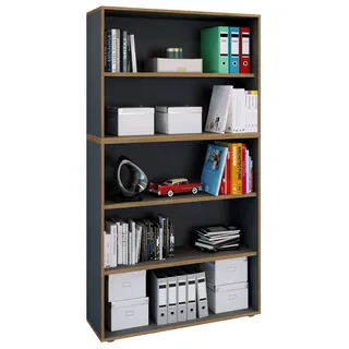 VCM Bücherregal 100 x 33 x 183 cm Schwarz