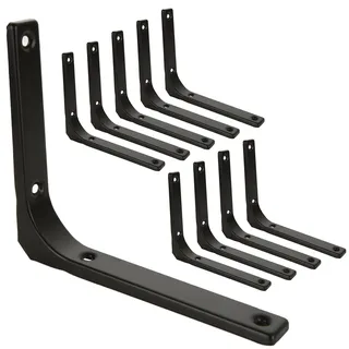 STARVAST 10 Stück Regalwinkel Schwerlast, 150 x 125 mm Winkel Regal mit Schrauben, Regalhalterung Regalträger Weiss Regalhalter Metall 90 Grad L-förmige für Wandhalterung Regal, Hölzern Möbel