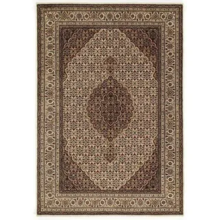 OCI DIE TEPPICHMARKE Orientteppich "CAVARI MAHI" rechteckig 5 mm Höhe handgeknüpft, mit Fransen, Wolle mit Seide, Wohnzimmer, creme