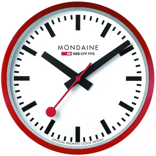 Mondaine A990.Clock.11SBC 25,0 cm rot/weiß