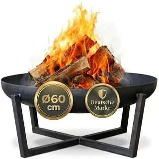 Feuerschalen, Feuerschale ? 60 cm - Feuerstelle für den Garten, Funkenschutz, Terrasse und Balkon, Feuertonne und Feuerkorb (? 60cm Madrid)