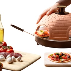 Bild Pizzaofen, PIZZARETTE das Original, handgemachte Terracotta Tonhaube, patentiertes Design, für Mini-Pizza, echter Familien-Spaß für 4 Personen