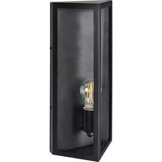 BELIANI Außenwandleuchte Schwarz Metall und Glas 40 cm IP44 Modern Außenleuchte Beleuchtung für Außen Draußen Terrasse Balkon - Schwarz