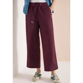 Stoffhose CECIL "Style Neele", Damen, Gr. S (38), Länge 30, rot (rich burgundy), Web, Obermaterial: 55% Leinen, 45% Viskose. Futter: 100% Baumwolle, unifarben, loose fit lang, Hosen Stoffhose, mit Gummizug und aus Leinen-Viskose-Mix