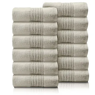 GC GAVENO CAVAILIA 12-teiliges Gesichtshandtuch-Set (30 x 30 cm) – 450 g/m2 Baumwoll-Waschlappen – schnell trocknend und sehr saugfähig, Fingerspitzen-Handtuch, Waschlappen für Badezimmer, Spa,