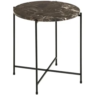 Actona Beistelltisch Braun Marmor 42 x 45 cm