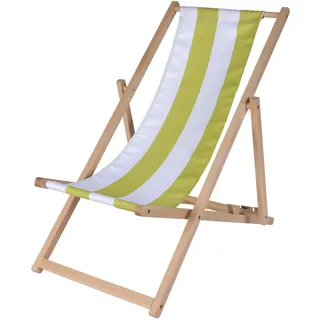 Eichhorn Sonnenliege 80 x 42 x 42 cm Grün-Weiß gestreift