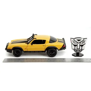 Jada Toys Transformers Bumblebee Auto (T7) - 1977 Chevrolet Camaro aus Transformers 7: Aufstieg der Bestien, Die Cast Modellauto ab 8 Jahre mit Sammelmünze, 1:24, 20cm, gelb
