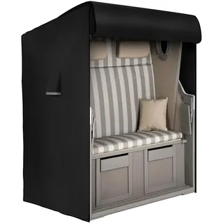 Dokon Schutzhülle für Strandkorb Winterfest Strandkorbabdeckung mit Belüftungsöffnungen, Wasserdicht Wetterfest Anti-UV Robustes 420D Oxford-Gewebe Abdeckung für Strandkorb - 155x95x165/140cm