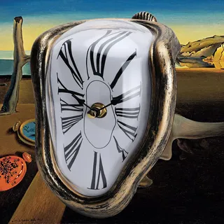 FAREVER Schmelzende Uhr, Salvador Dali Uhr, geschmolzene Uhr für dekoratives Zuhause, Büro, Regal, Schreibtisch, Tisch, lustiges kreatives Geschenk, Rom, antikes Gold