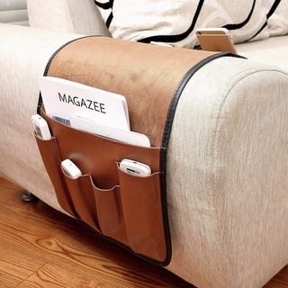 Sofa Armlehnen Organizer aus Leder und Samt Platzsparender Rutschfest für Couch oder Sessel Bett Storage Tasche TV Fernbedienung Halterung Leicht zur Reiningung für Handy Buch Zeitschriften Bleistift