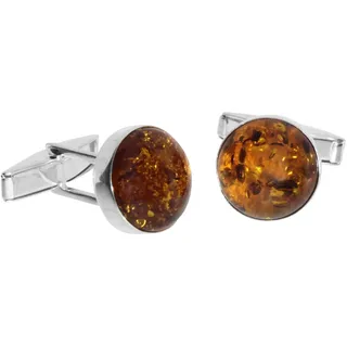 Ostsee-Schmuck »- Classic 15 mm rund - Silber 925/000 - Bernstein«, silberfarben,