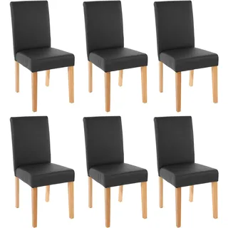 Mendler Esszimmerstuhl Littau Kunstleder schwarz 6er Set