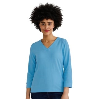 Street One T-Shirt 3/4 Arm Damen A319413 Splash Blue 40