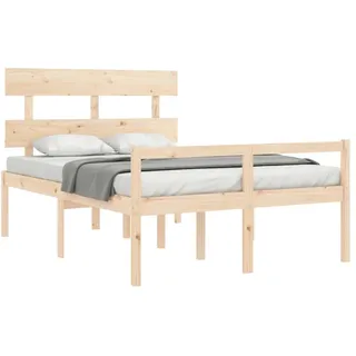 vidaXL Seniorenbett mit Kopfteil 140x200 cm Massivholz - Braun
