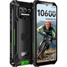 OUKITEL WP23 Android 13 Outdoor Handy 10,600 mAh Rugged Smartphone 6,517 Zoll HD+ 7GB+64GB 1TB Erweiterbar ohne vertrag 13MP+5MP Kamera 4G Dual SIM,IP68/NFC/OTG/GPS/Face ID, Grün