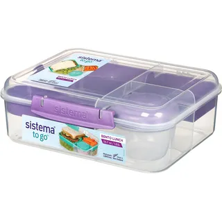 Sistema TO GO Bento-Lunchbox | 1,65 L | Brotdose für Pause mit Fächern und Snackbox | BPA-frei | 1 Stück | Misty Purple