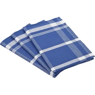 Ross Geschirrtuch »Exclusiv« Blockkaro, 50% Baumwolle, 50% Leinen, 50x70 cm blau