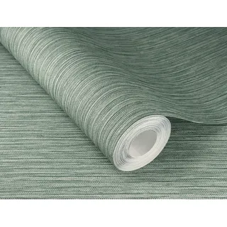Rasch Textil Rasch Vliestapete 537666 Grün-Graugrün Uni 10,05 m x 0,53 m