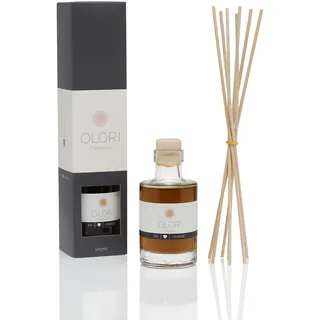 Duftöl Orange - Diffuser mit Stäbchen - Raumduft mit ätherischen Ölen fruchtig, spritzig, süß, mediterran - 100% Natürlich & Rein - Raumdüfte mit Duftstäbchen - Raumerfrischer mit Orangen-Duft (100ml)