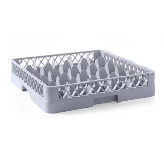 HENDI Spülkorb, Spülmaschinenkorb, Gläserkorb, für Gläser und Tassen, 49 Fächer, Polypropylen, 500x500x(H)104mm, grau