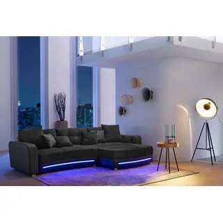 Jockenhöfer Ecksofa »Laredo L-Form« inklusive RGB-LED-Beleuchtung und Bluetooth-Soundsystem, schwarz