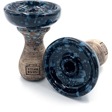 STEAMBOWL Shisha Phunnel Nokta | Handgefertigter Premium Phunnel Shishakopf aus Keramik mit Glasur | Perfekt für Smokebox & HMD | Schwarz Blau in Geschenkverpackung