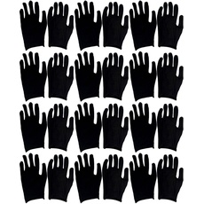 Dünne Handschuhe 12 Paar Baumwollhandschuhe Arbeitsschutzhandschuhe Bequeme Arbeitshandschuhe Handschutz Handschuhe Schwarz Größe L (dünn) Stoffhandschuhe