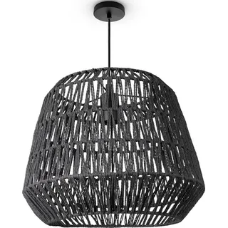 Paco Home Pendelleuchte Wohnzimmer Boho Korbleuchten Pendellampe Rattan Papier E27 Pendelleuchte Korb Lampe Esszimmerlampe Hängelampe