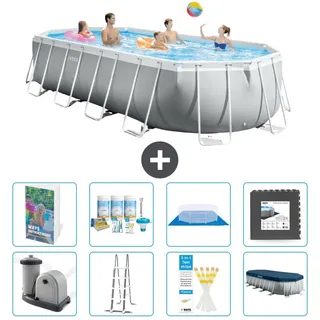 Prism Frame Pool Oval - 610x305x122 cm - 7-teilig S581 - Grau