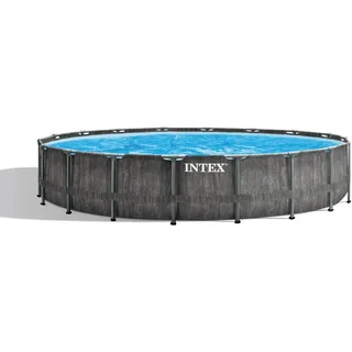 Intex Frame Pool 549 x 122 cm inkl. Filterpumpe, Boden-Schutzplane, Abdeckplane, Poolleiter