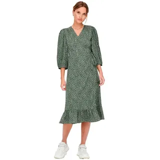 Only Olivia Wrap Midi Kleid - Balsam Green / Aop Kenya Grafic - S