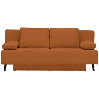 Novel Schlafsofa , Orange , Metall , Uni , Füllung: Polyurethan (Pur) , 193x85x88 cm , Fußauswahl, Stoffauswahl , Wohnzimmer, Sofas & Couches, Schlafsofas, Sonstige Schlafsofas