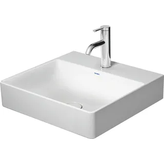Duravit DuraSquare Möbelwaschtisch, 50x47cm, ohne Hahnloch, ohne Überlauf, Unterseite geschliffen und glasiert, 2353500079, Farbe: Weiß