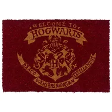 Harry Potter Welcome to Hogwarts Doormat Watch, Kokosfaser, Red & Gold, 60 x 40 x 1.5 cm