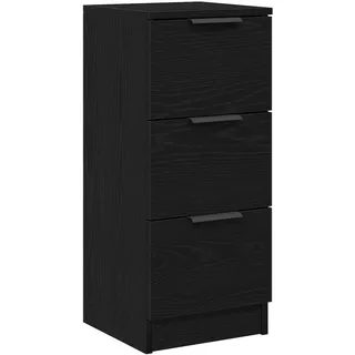 vidaXL Sideboard 30 x 30 x 70 cm Schwarz / Eichen-Optik