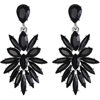 Clearine Kostüm Ball Schmuck Anweisung grün blau Champagner Marquise Strass Kristall Cluster Kronleuchter baumeln Ohrringe für Damen