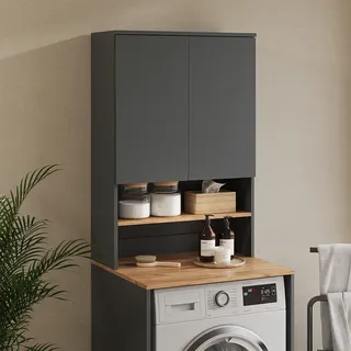 Vicco Waschmaschinenschrank Viktor, 68 x 100.4 cm, Anthrazit/Goldkraft Eiche - Grau