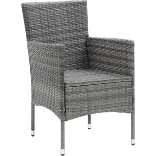vidaXL Garten-Essstühle 4 Stk. Poly Rattan Grau - Grau