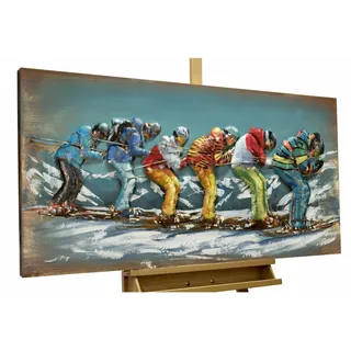 Kunstloft Metallbild Blau 120/60 cm , Metall , 7.4x60 cm , Bilder & Rahmen, Bilder, Holz & Metallbilder