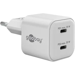 goobay 2-ports USB GaN, Oplader 35W PD Hvid