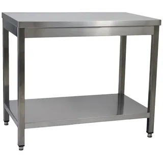 Saro Edelstahltisch – Mit Unterblatt – Zerlegbar – 100×60 cm – Flatpack – Hohe Standfestigkeit